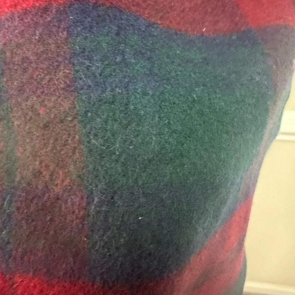 Scots Glen Plaid Wool Scarf -‎ Red and blue cashmere